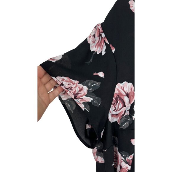 Torrid Floral Flutter Sleeve Scoop Neck Hi Low Georgette Blouse Women’s Size 3X - Picture 5 of 10